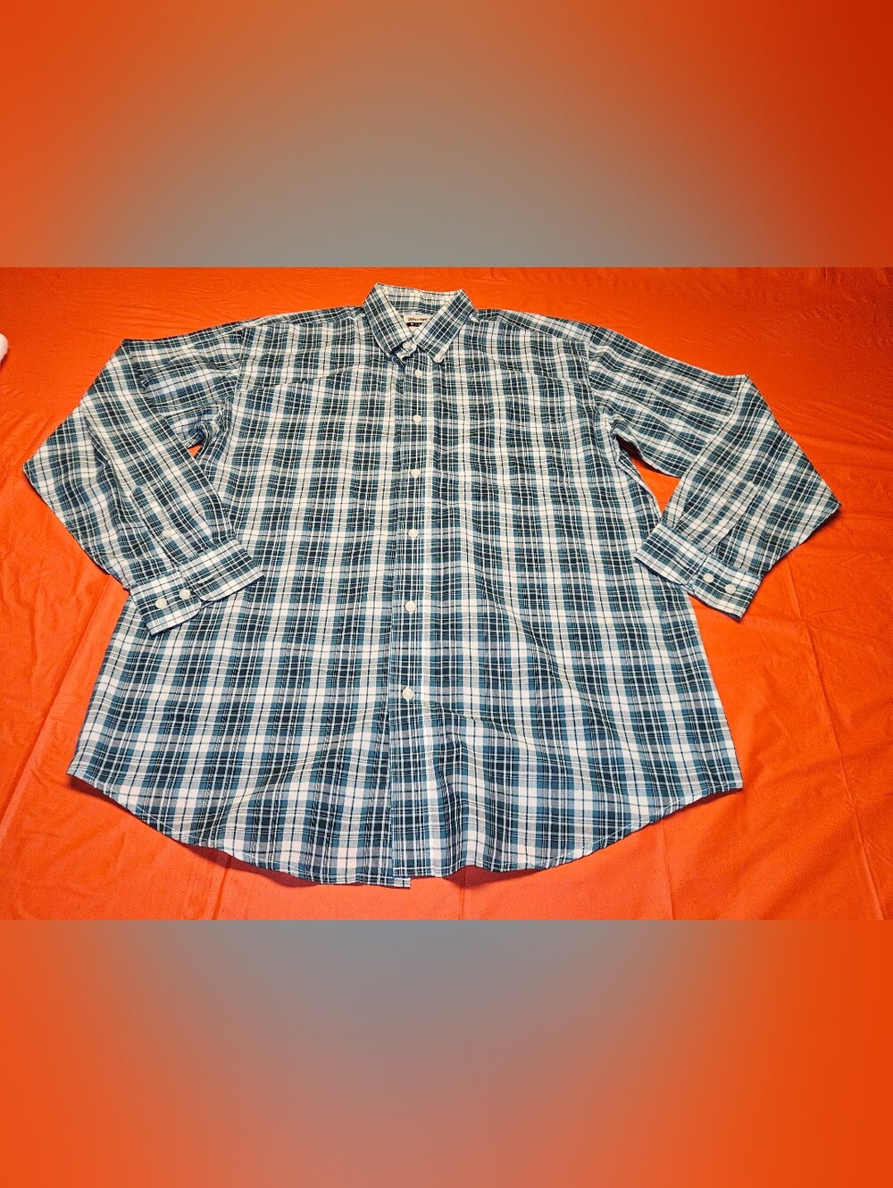 Wrangler Riata Button Down Thin/Lightweight Size XL Green Plaid Like New